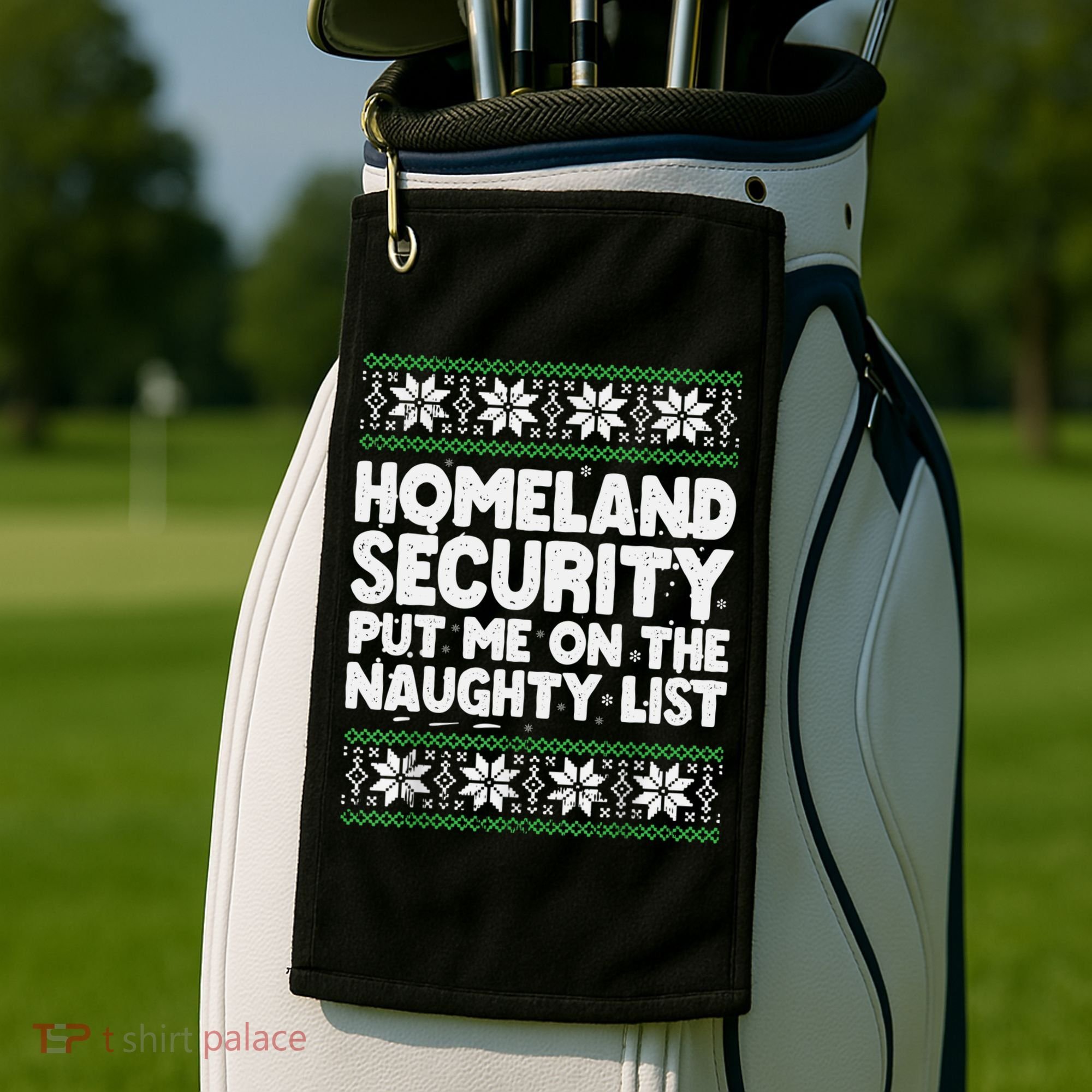 Homeland Security Naughty List Christmas Great Gift Golf Towel