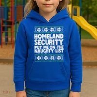 Homeland Security Naughty List Christmas Great Gift Kids Hoodie thumb 3