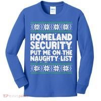Homeland Security Naughty List Christmas Great Gift Kids Long Sleeve Shirt thumb 0