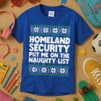 Homeland Security Naughty List Christmas Great Gift Kids T-Shirt thumb 3