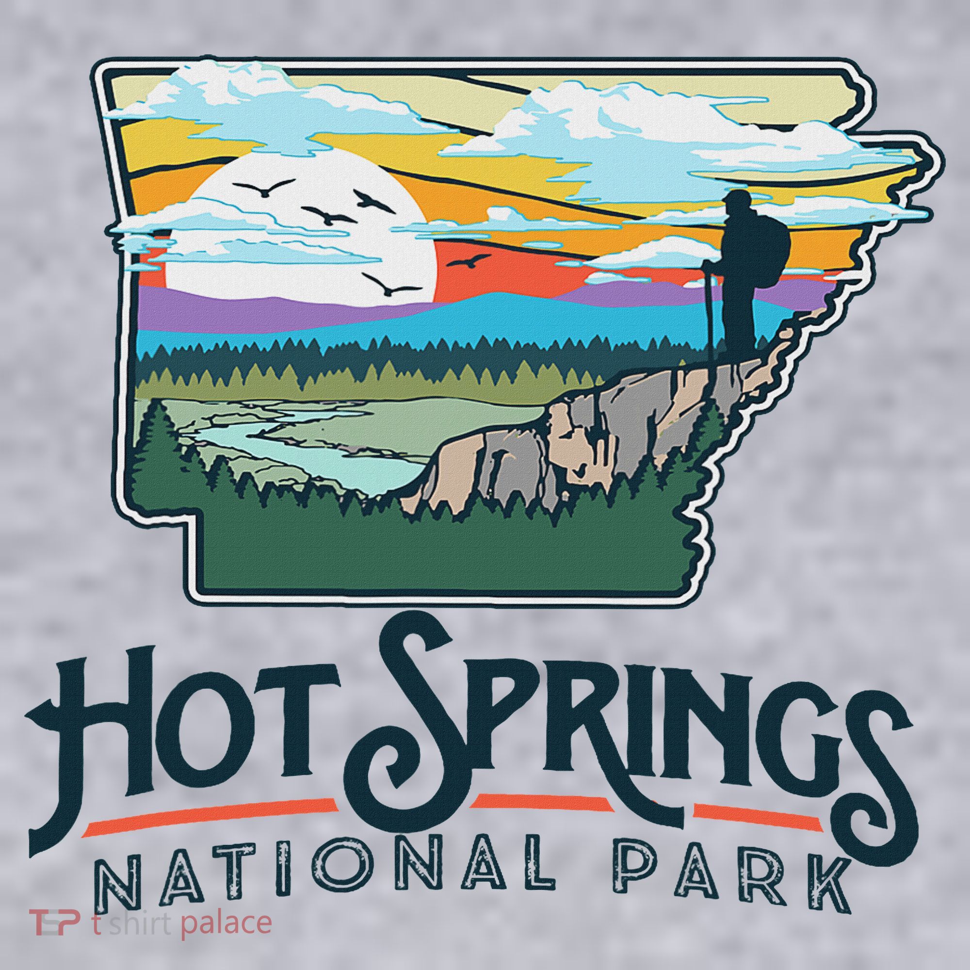 Hot Springs National Park Arkansas Nature Illustration Women's Sweatshirt