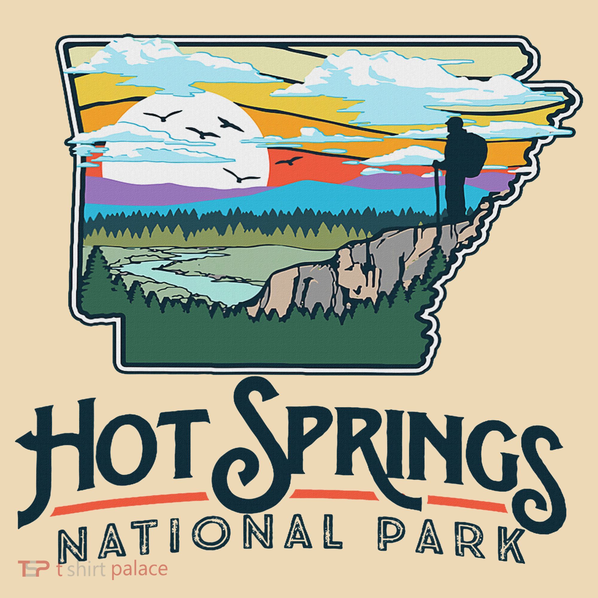 Hot Springs National Park Arkansas Nature Illustration Tote Bag