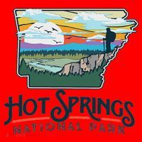 Hot Springs National Park Arkansas Nature Illustration Santa Hat thumb 1