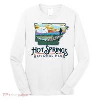 Hot Springs National Park Arkansas Nature Illustration Long Sleeve Shirt thumb 0