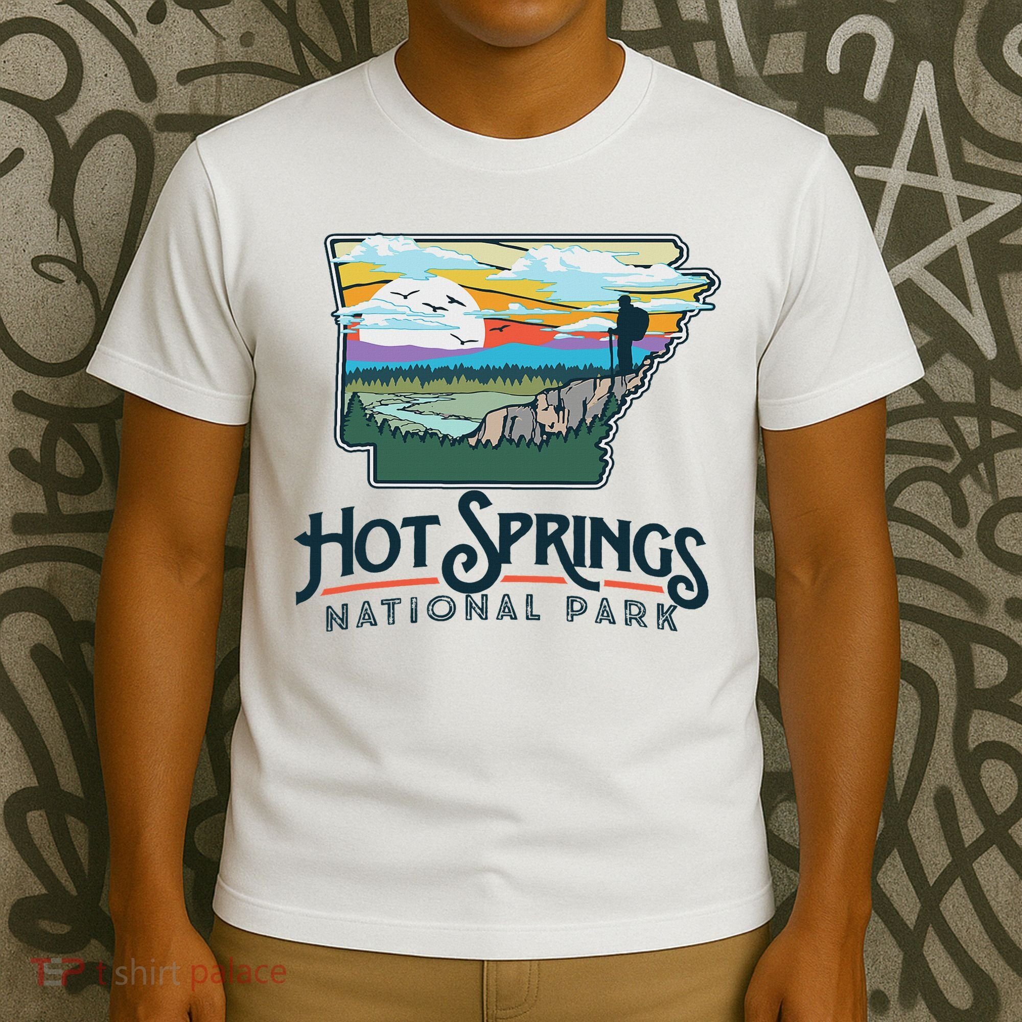 Hot Springs National Park Arkansas Nature Illustration T-Shirt