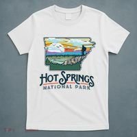 Hot Springs National Park Arkansas Nature Illustration T-Shirt thumb 5