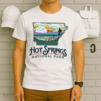 Hot Springs National Park Arkansas Nature Illustration T-Shirt thumb 6