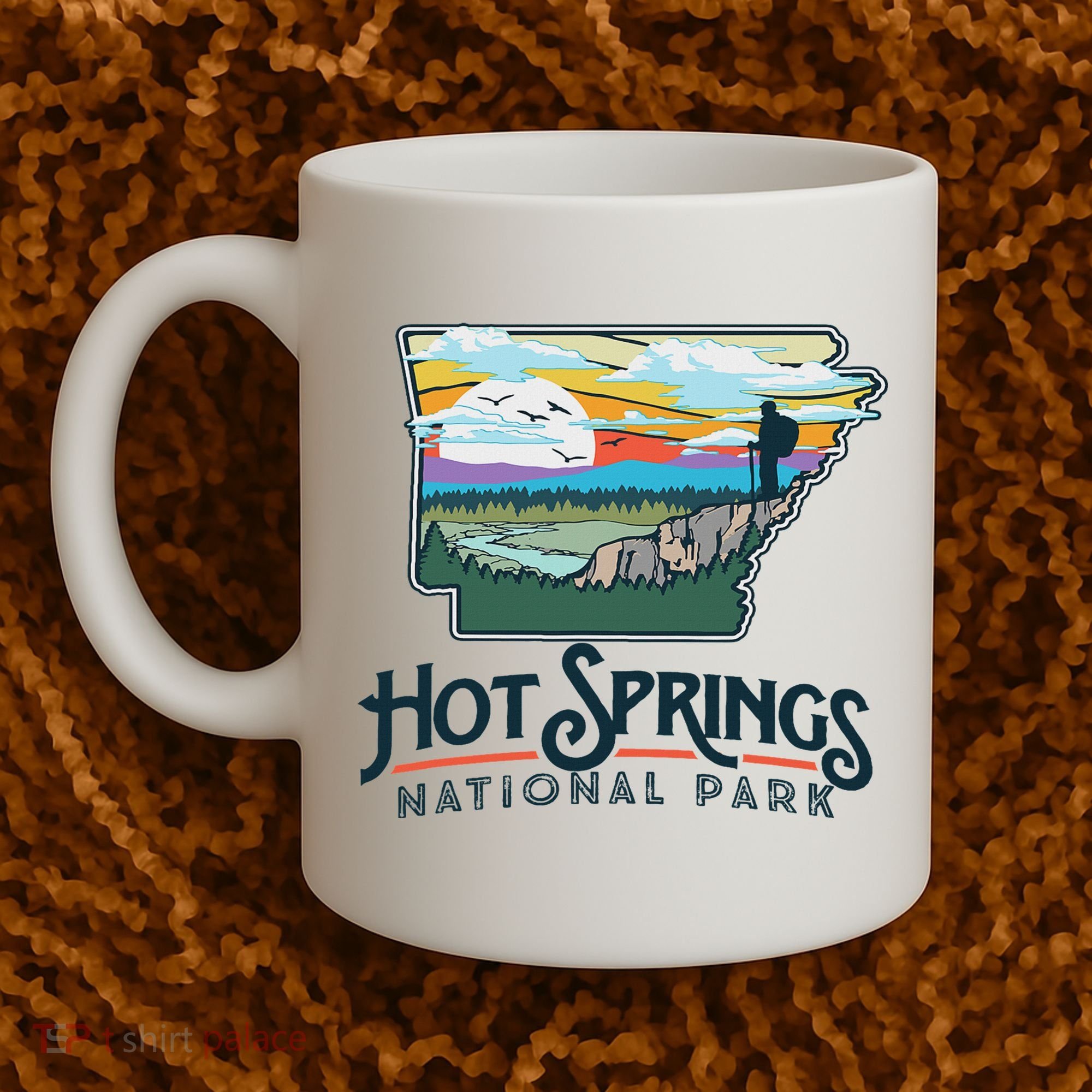 Hot Springs National Park Arkansas Nature Illustration Coffee Mug
