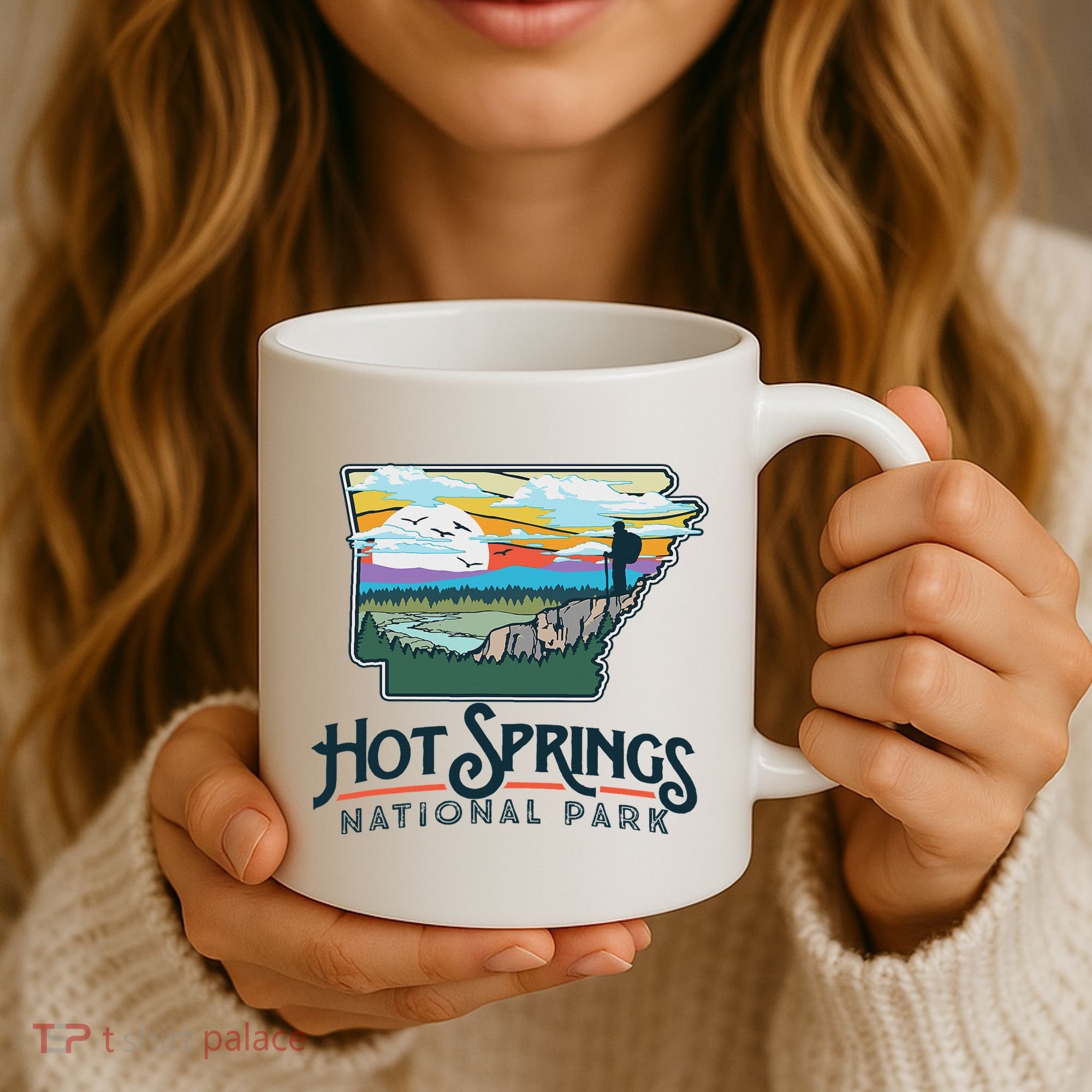 Hot Springs National Park Arkansas Nature Illustration Coffee Mug