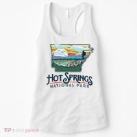Hot Springs National Park Arkansas Nature Illustration Women's Tank Top thumb 0