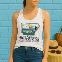 Hot Springs National Park Arkansas Nature Illustration Women's Tank Top thumb 2