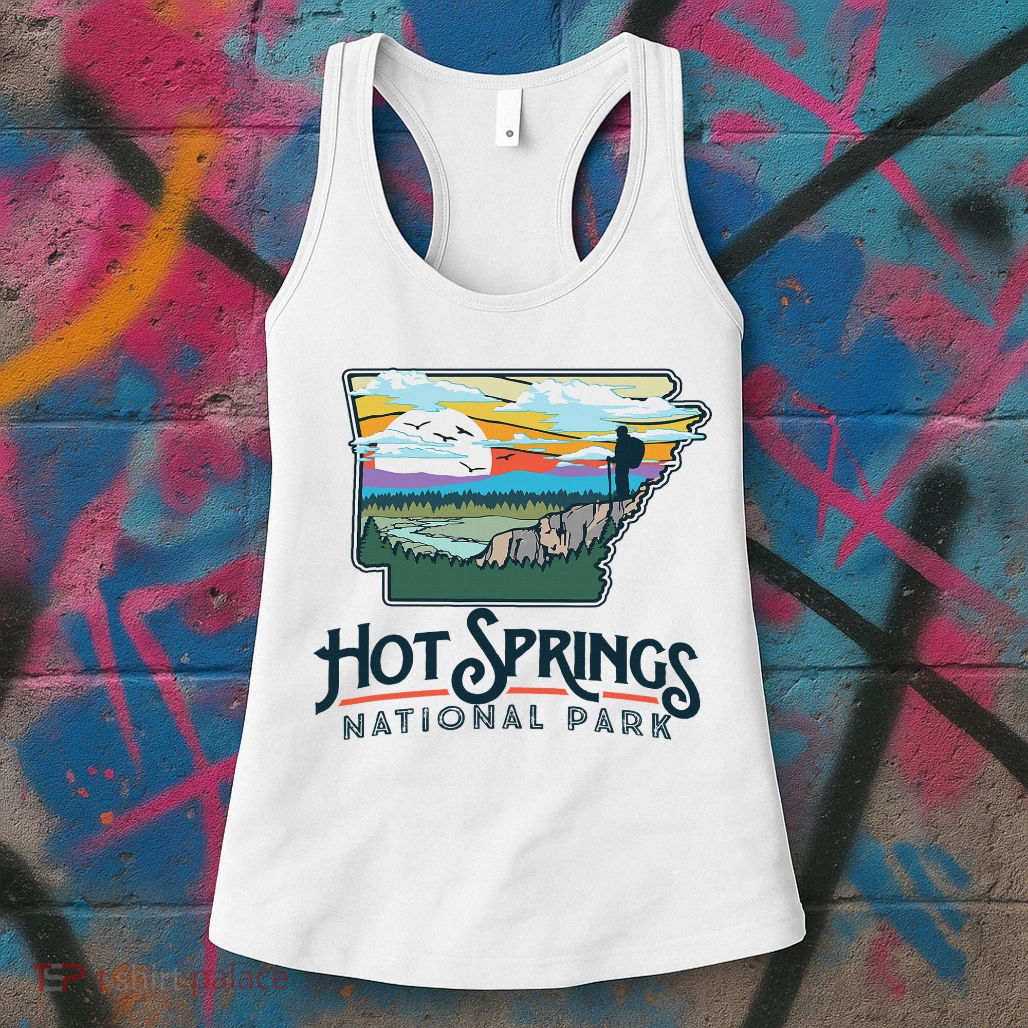 Hot Springs National Park Arkansas Nature Illustration Women's Tank Top