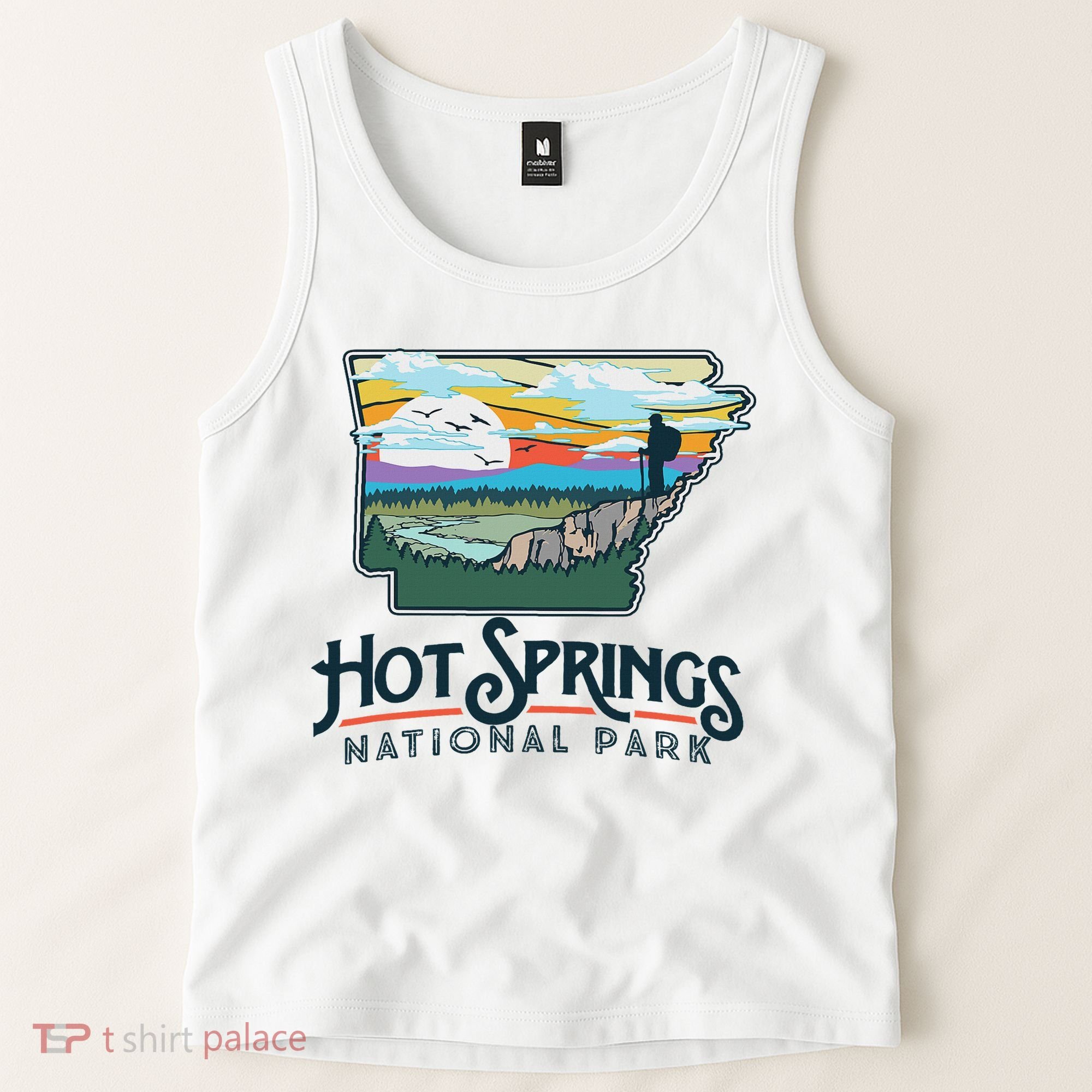 Hot Springs National Park Arkansas Nature Illustration Tank Top