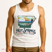 Hot Springs National Park Arkansas Nature Illustration Tank Top thumb 3