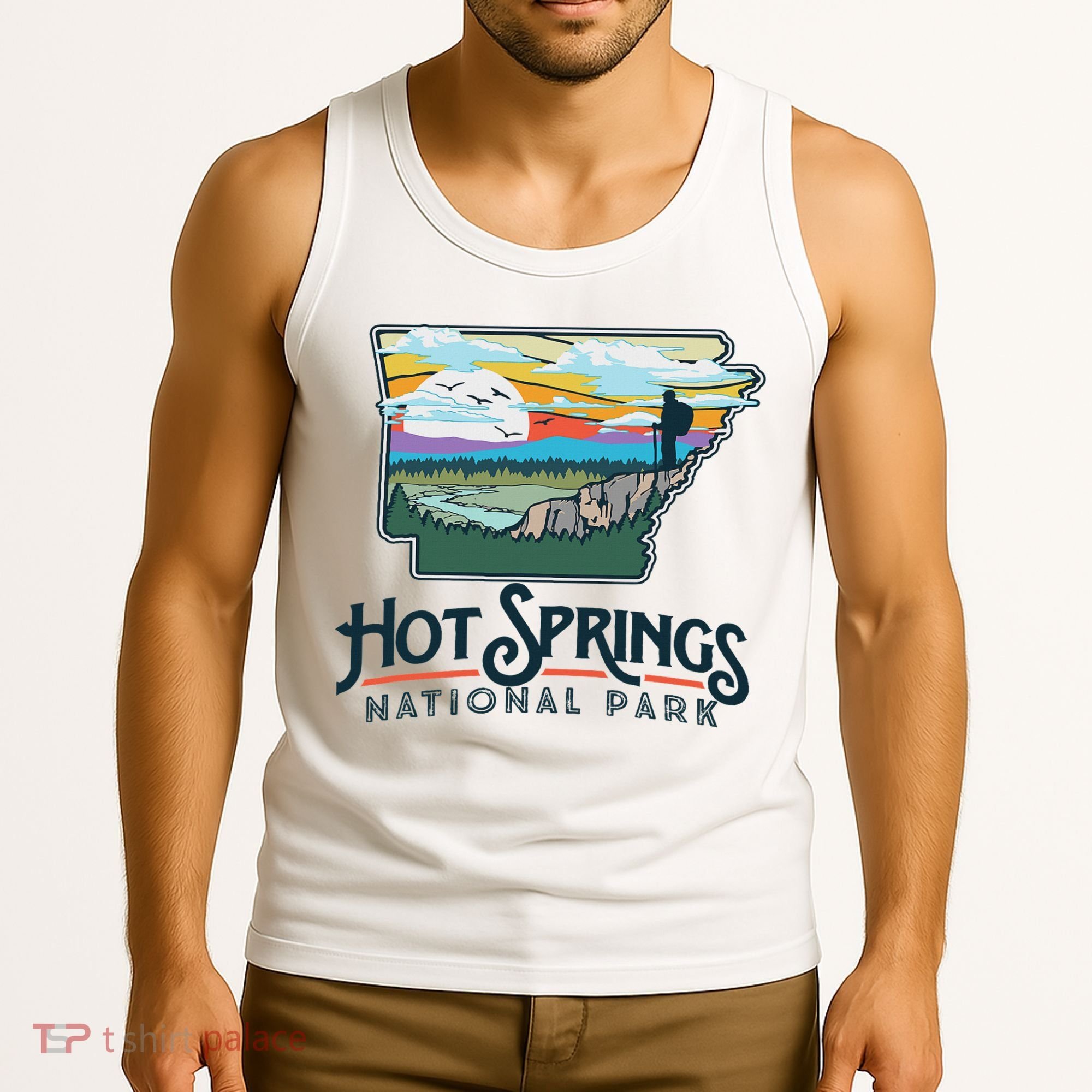 Hot Springs National Park Arkansas Nature Illustration Tank Top