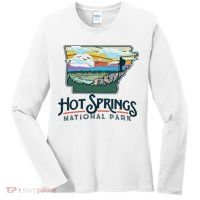 Hot Springs National Park Arkansas Nature Illustration Women's Long Sleeve Shirt thumb 0