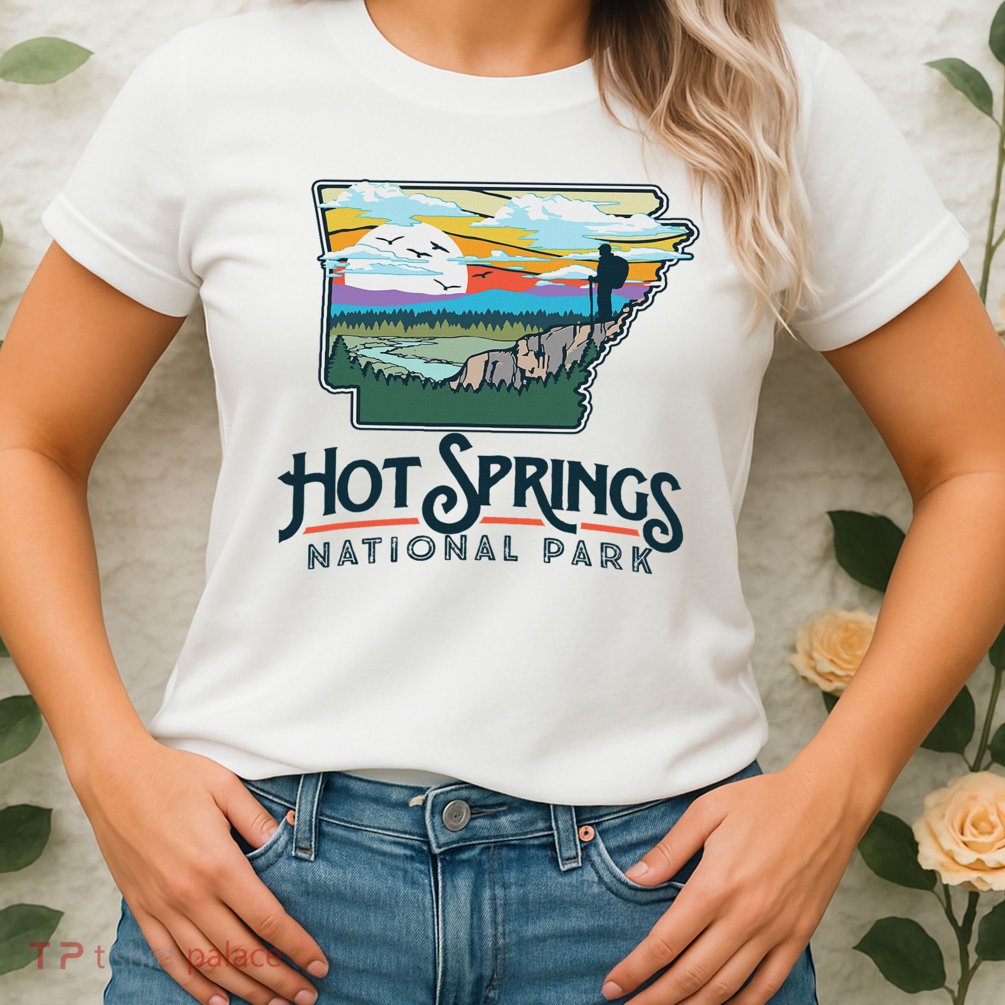 Hot Springs National Park Arkansas Nature Illustration Women's T-Shirt