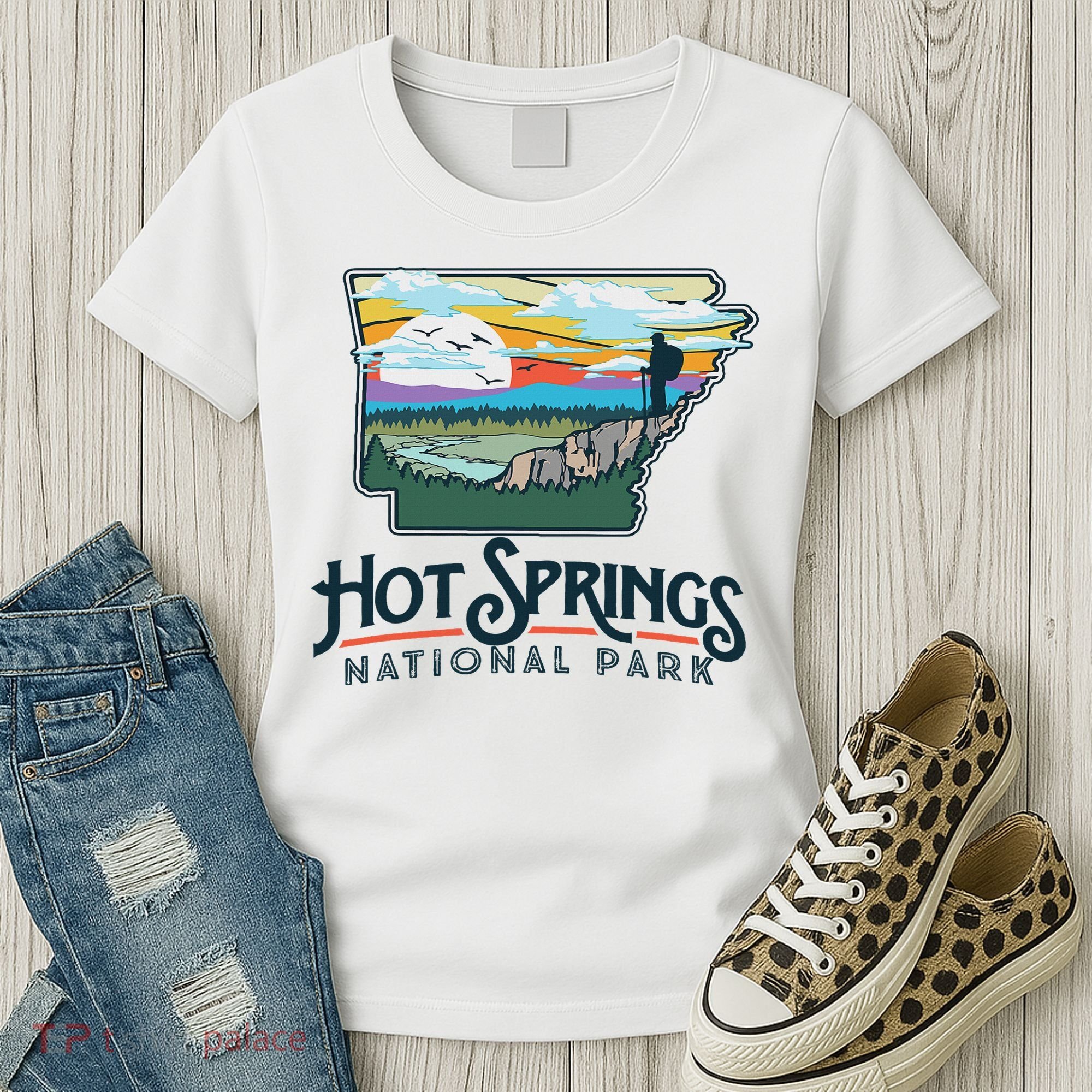 Hot Springs National Park Arkansas Nature Illustration Women's T-Shirt