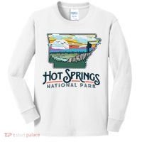 Hot Springs National Park Arkansas Nature Illustration Kids Long Sleeve Shirt thumb 0
