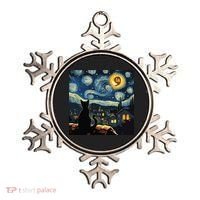 Halloween Starry Night Black Cat Comma La Kamala Harris Ornament thumb 0