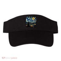 Halloween Starry Night Black Cat Comma La Kamala Harris Visor thumb 0
