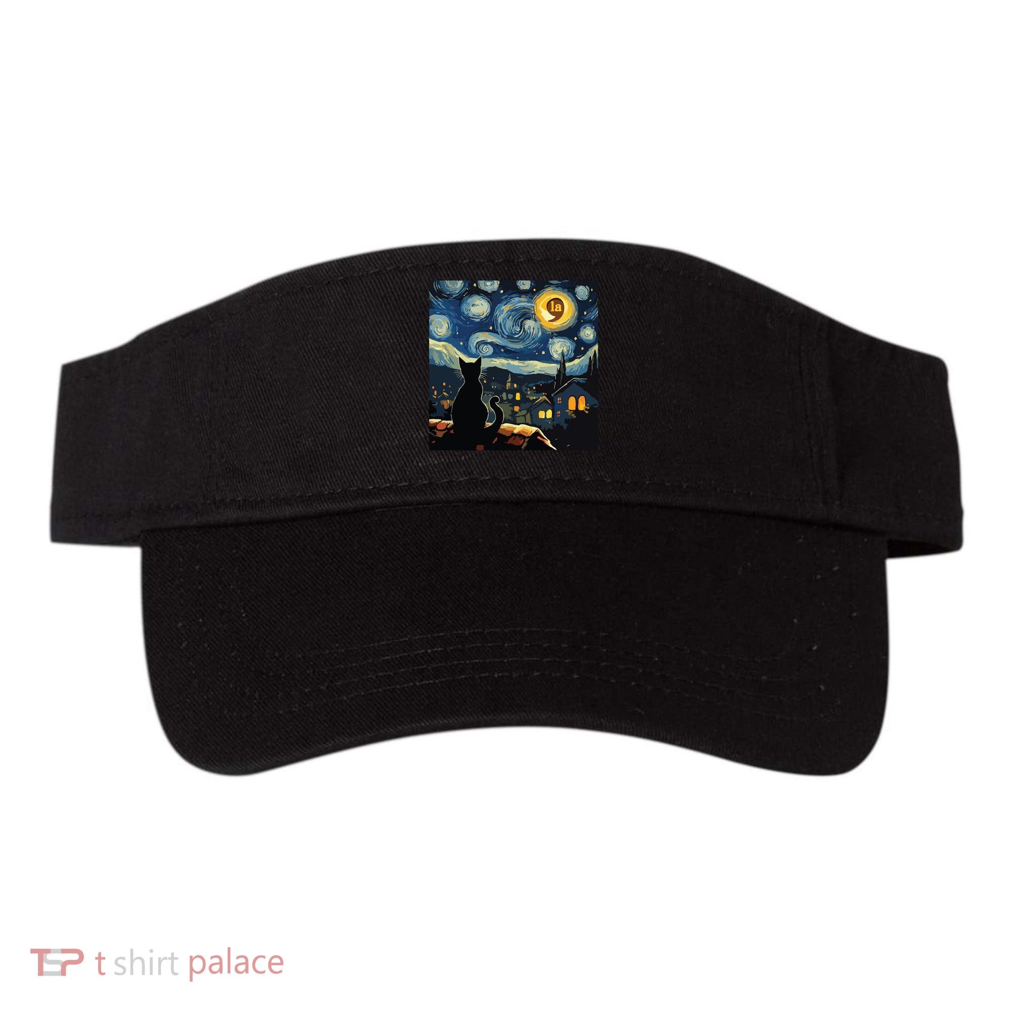 Halloween Starry Night Black Cat Comma La Kamala Harris Visor