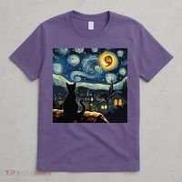 Halloween Starry Night Black Cat Comma La Kamala Harris T-Shirt thumb 4