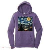 Halloween Starry Night Black Cat Comma La Kamala Harris Women's Hoodie thumb 0