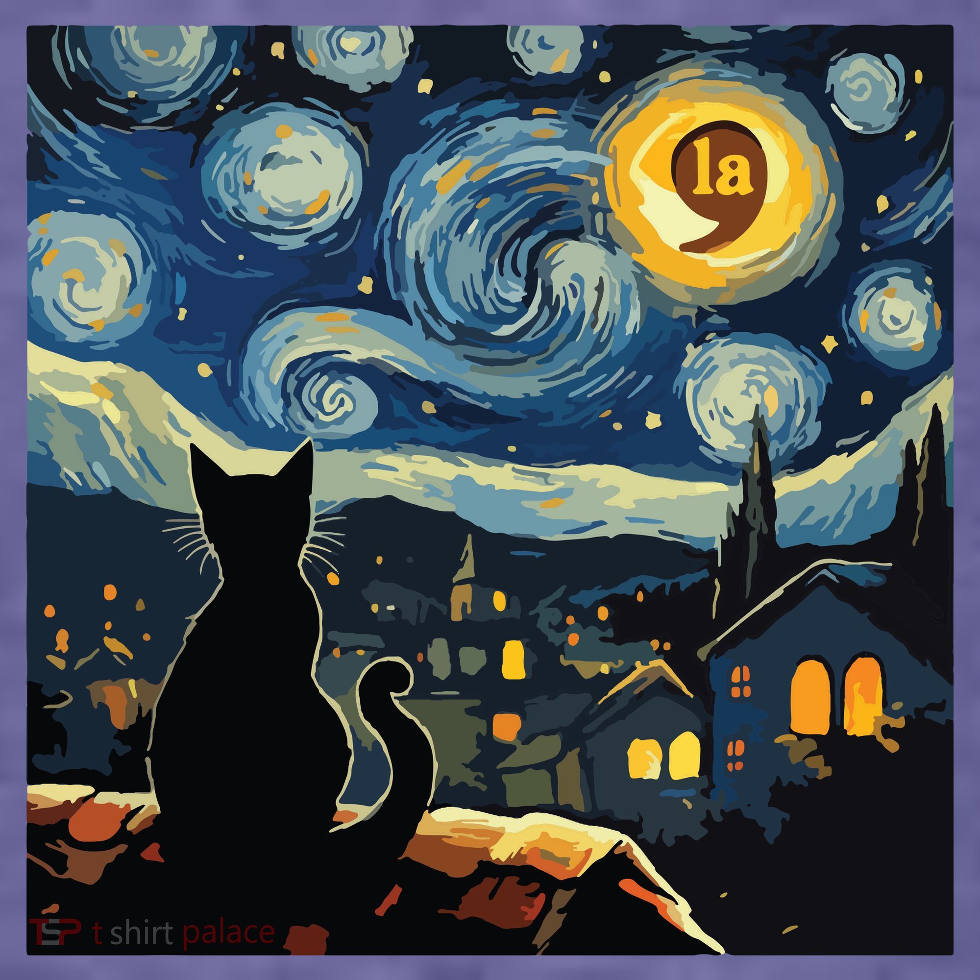 Halloween Starry Night Black Cat Comma La Kamala Harris Women's Hoodie