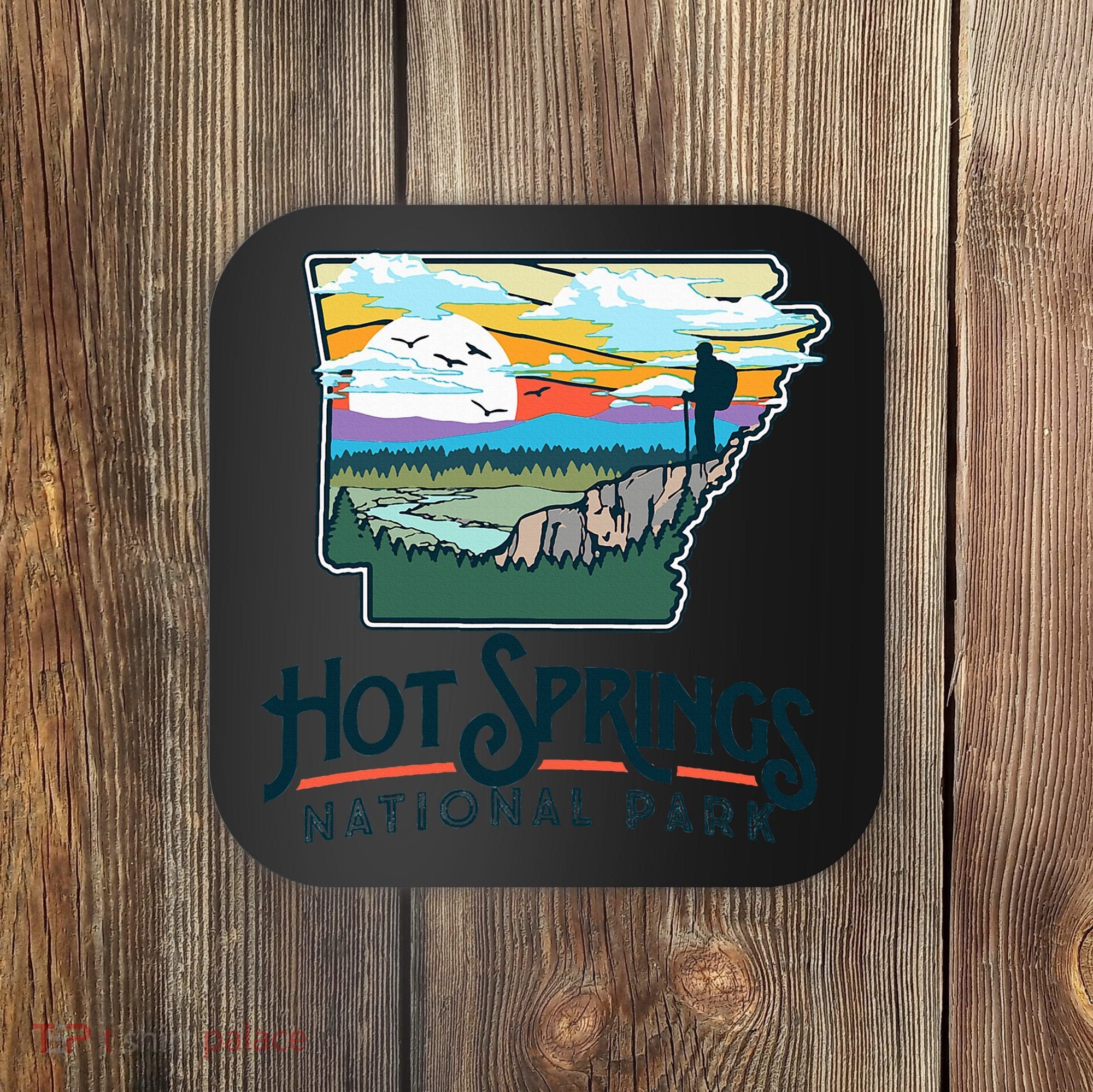 Hot Springs National Park Arkansas Nature Illustration  Coaster