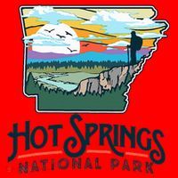 Hot Springs National Park Arkansas Nature Illustration  Santa Hat thumb 1