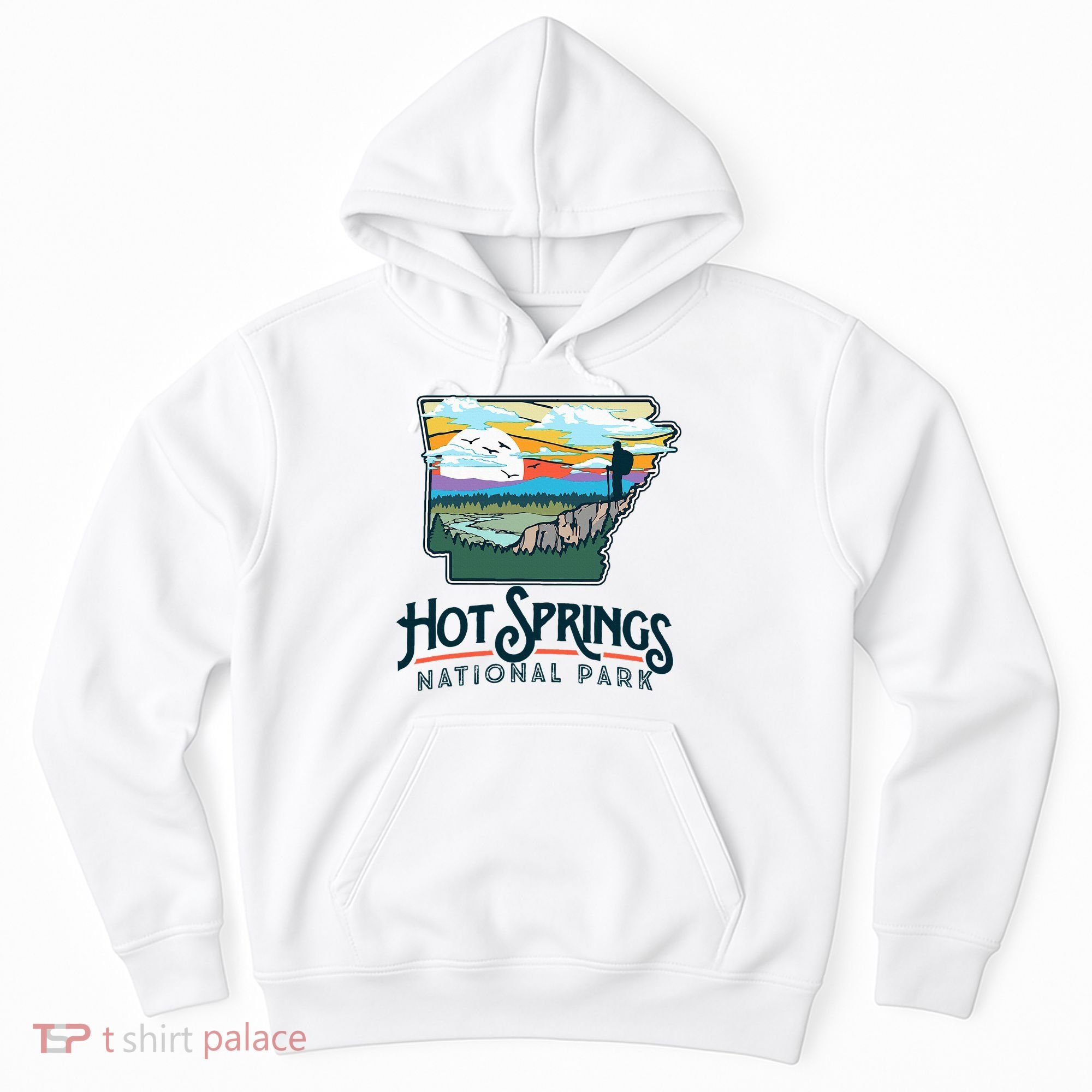 Hot Springs National Park Arkansas Nature Illustration  Hoodie
