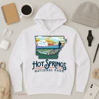 Hot Springs National Park Arkansas Nature Illustration  Hoodie thumb 3