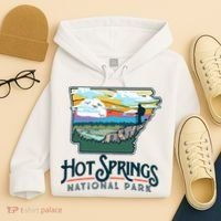 Hot Springs National Park Arkansas Nature Illustration  Hoodie thumb 4