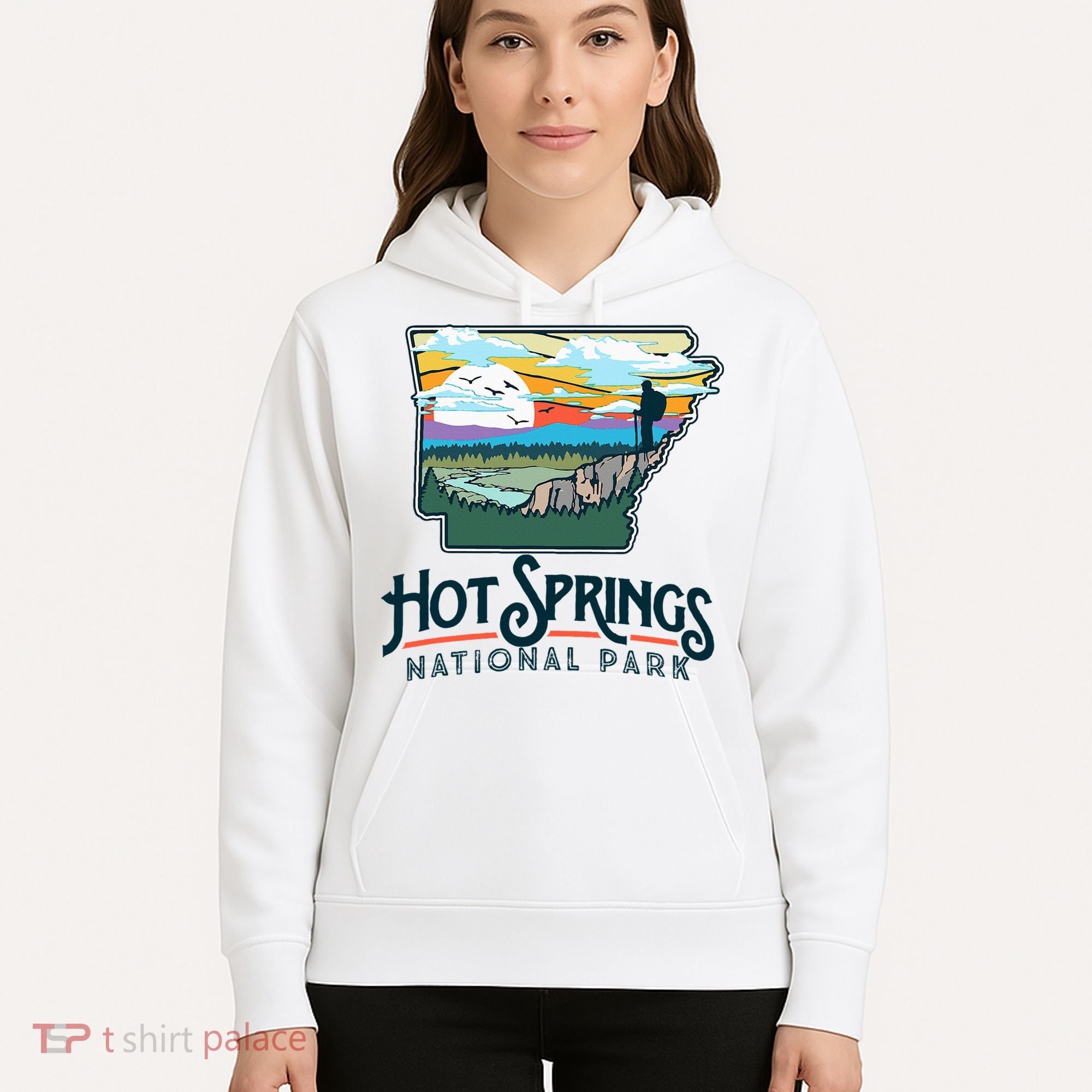Hot Springs National Park Arkansas Nature Illustration  Hoodie