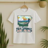 Hot Springs National Park Arkansas Nature Illustration  T-Shirt thumb 2
