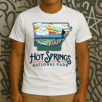 Hot Springs National Park Arkansas Nature Illustration  T-Shirt thumb 3