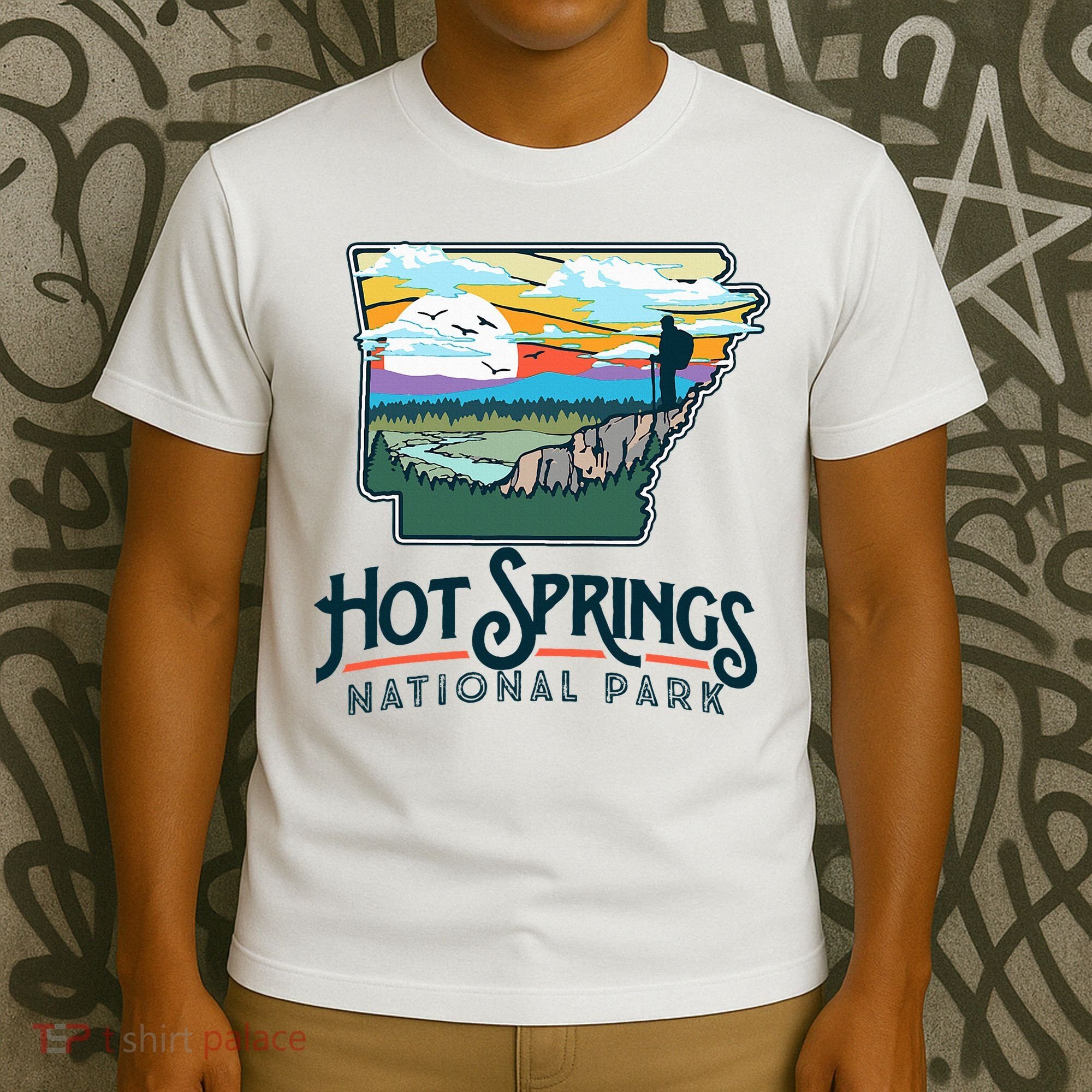 Hot Springs National Park Arkansas Nature Illustration  T-Shirt