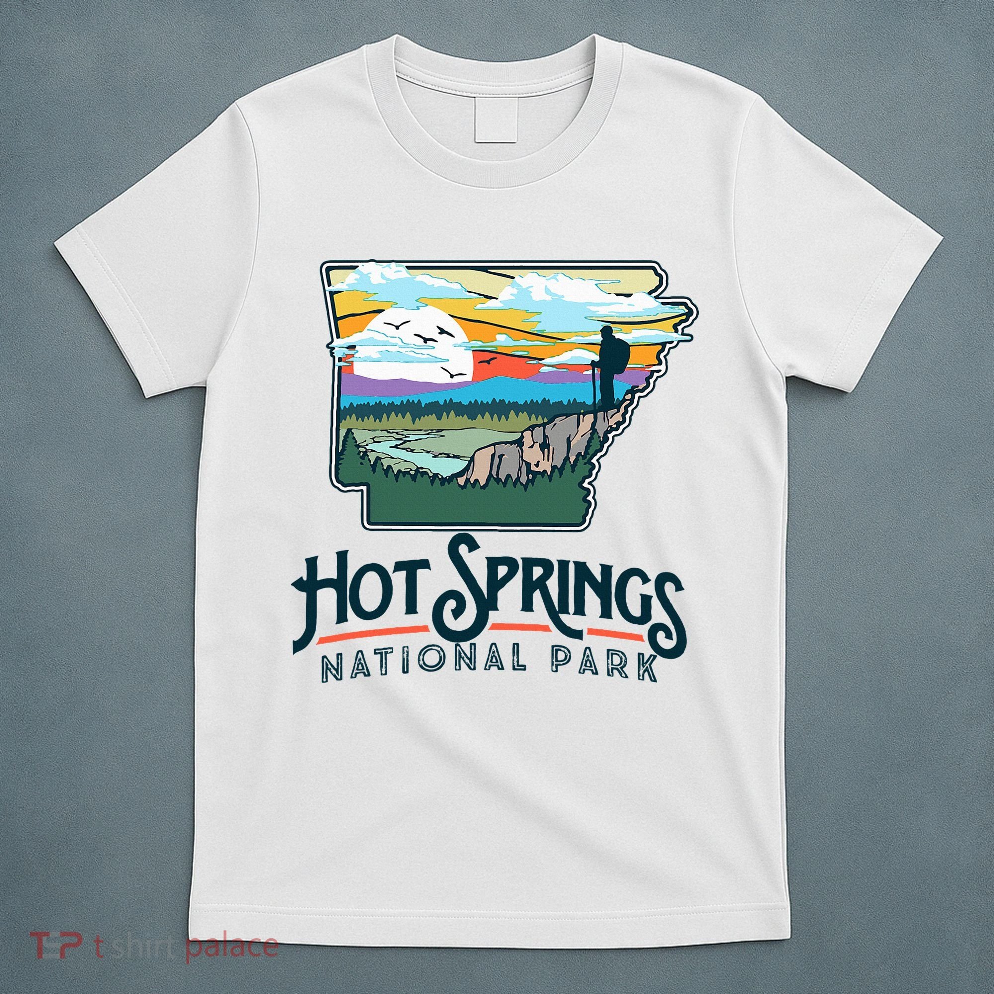 Hot Springs National Park Arkansas Nature Illustration  T-Shirt