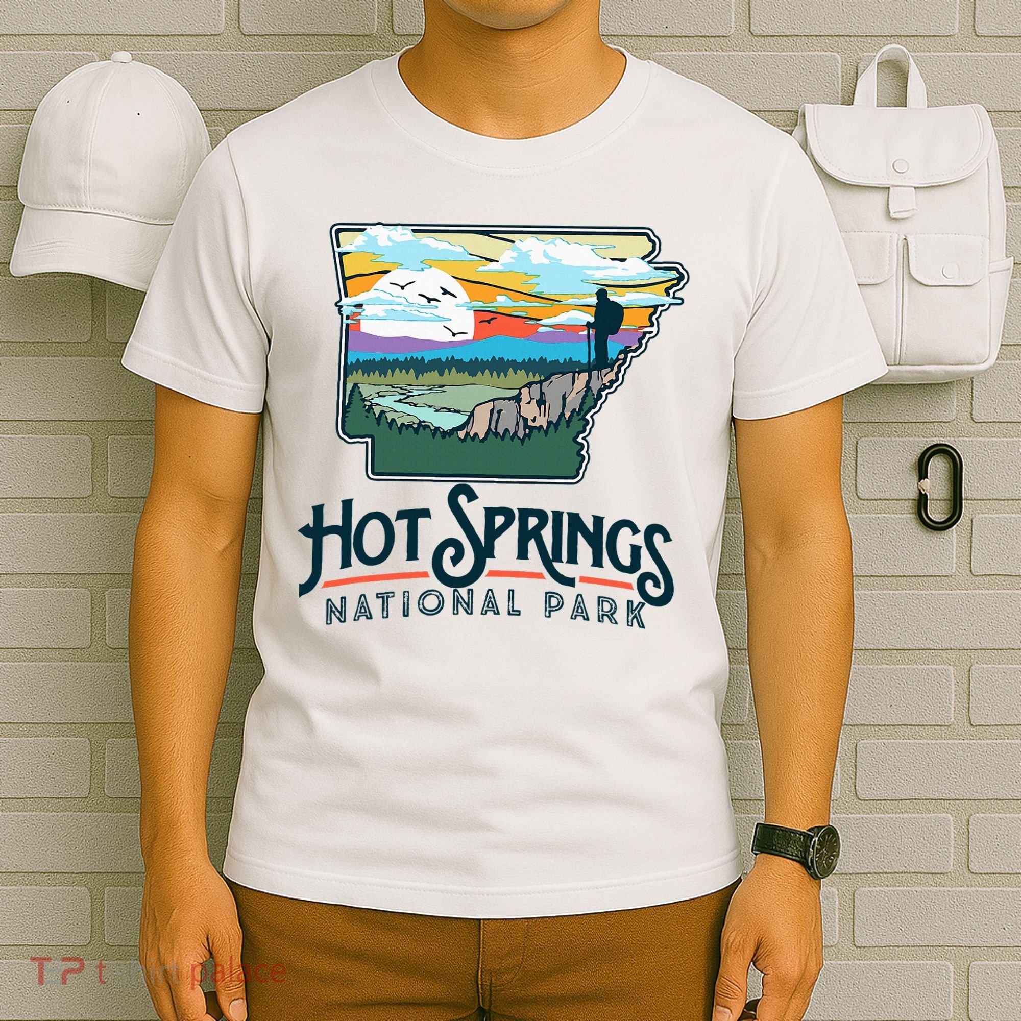 Hot Springs National Park Arkansas Nature Illustration  T-Shirt