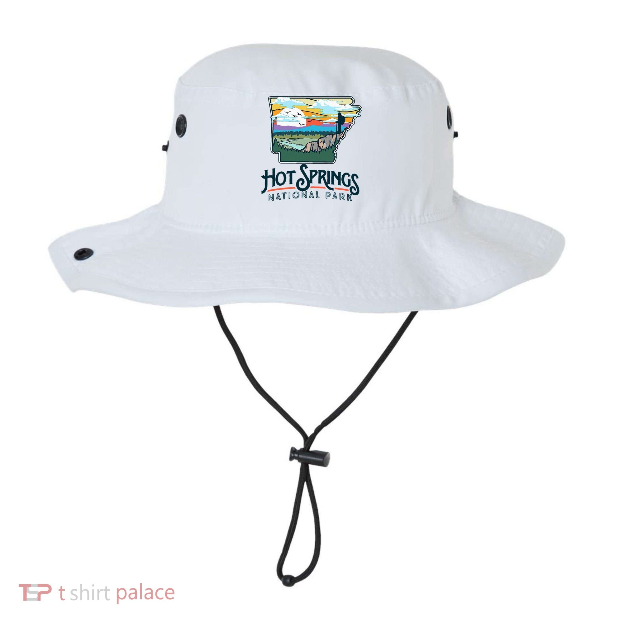 Hot Springs National Park Arkansas Nature Illustration  Bucket Hat