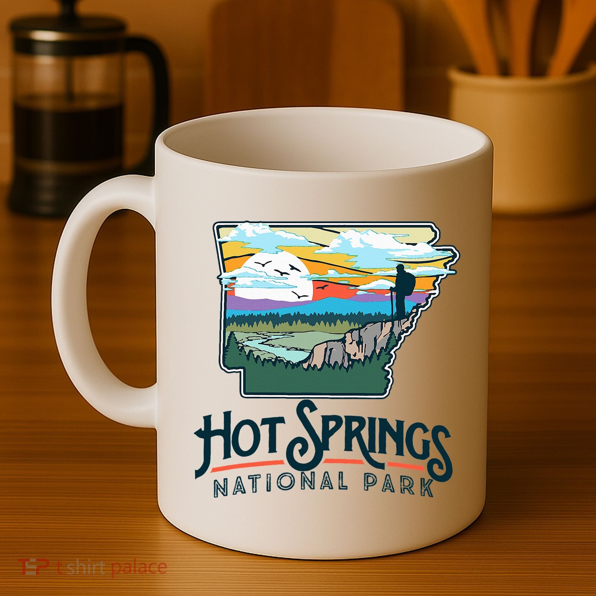 Hot Springs National Park Arkansas Nature Illustration  Coffee Mug