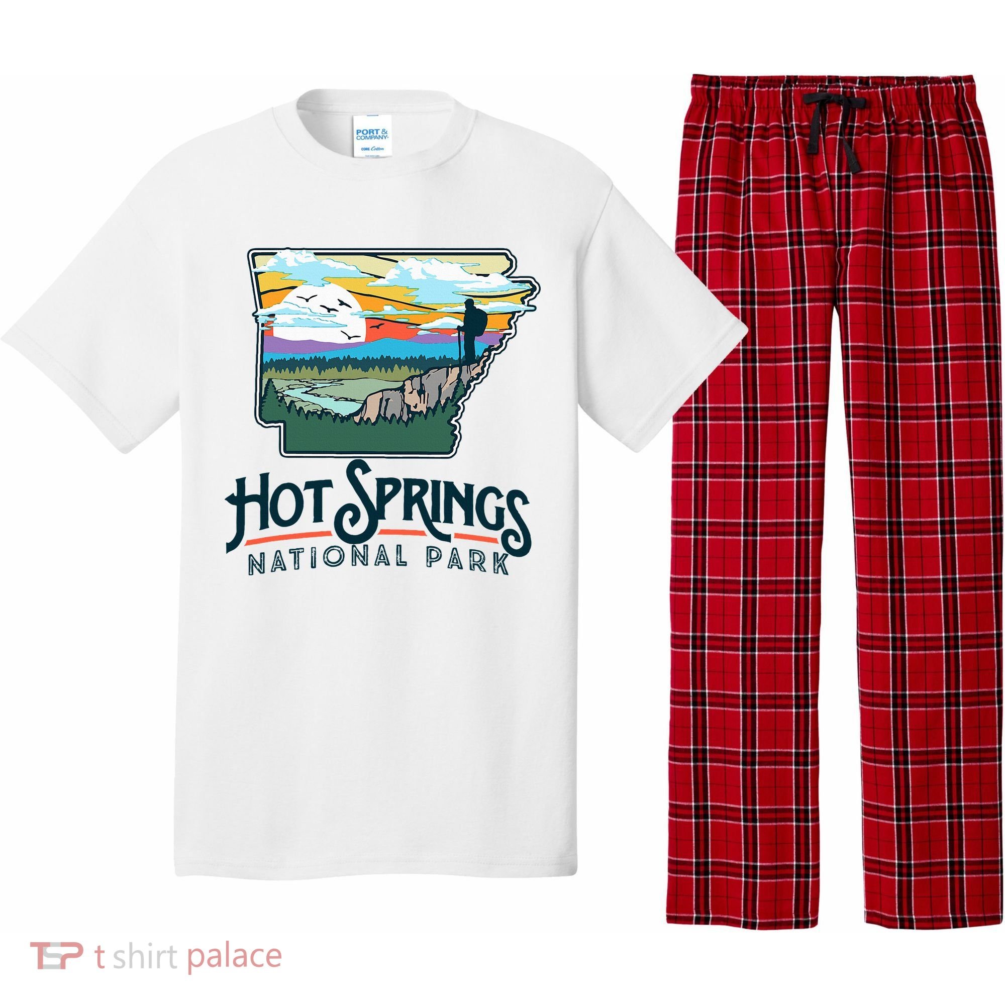 Hot Springs National Park Arkansas Nature Illustration  Pajama Set