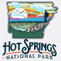 Hot Springs National Park Arkansas Nature Illustration  Women's Hoodie thumb 2