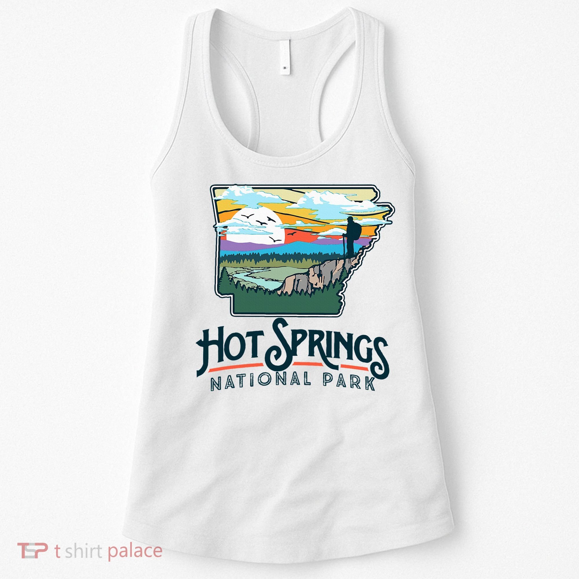 Hot Springs National Park Arkansas Nature Illustration  Women's Tank Top