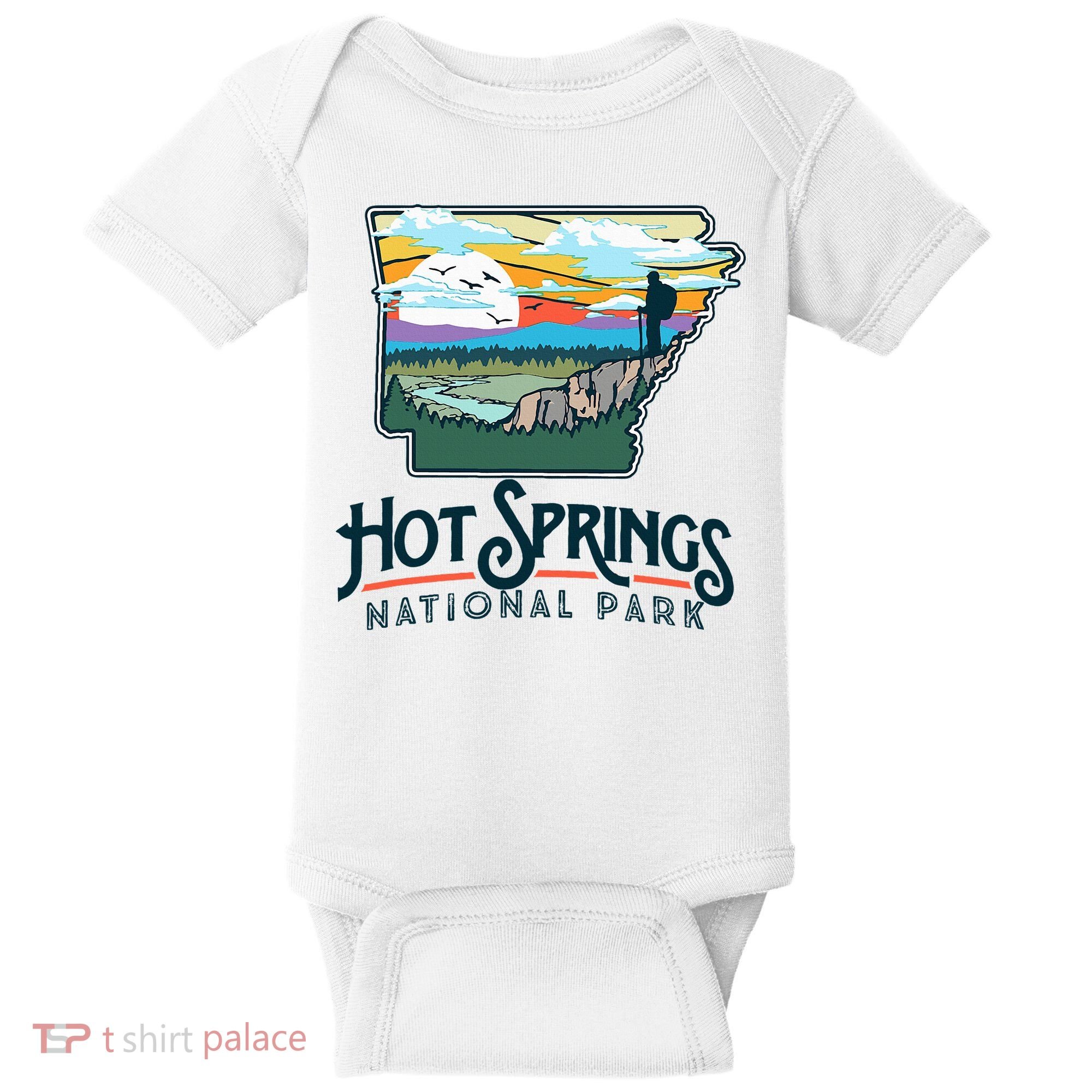 Hot Springs National Park Arkansas Nature Illustration  Baby Bodysuit