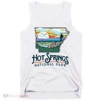 Hot Springs National Park Arkansas Nature Illustration  Tank Top thumb 0