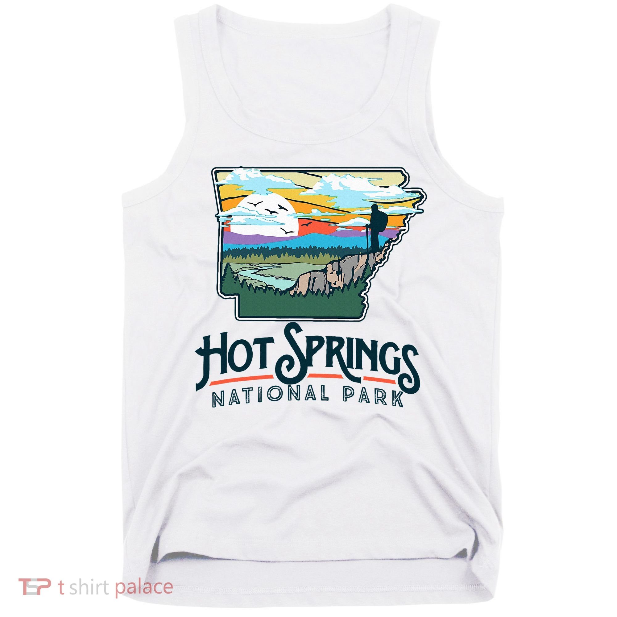 Hot Springs National Park Arkansas Nature Illustration  Tank Top