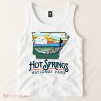 Hot Springs National Park Arkansas Nature Illustration  Tank Top thumb 2