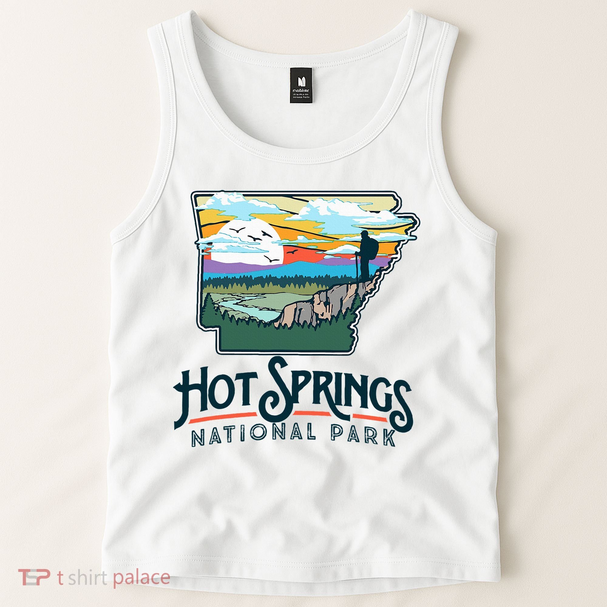 Hot Springs National Park Arkansas Nature Illustration  Tank Top